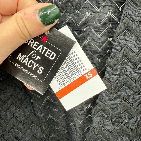 NEW Miken Black Cover Up Dress Size XS Chevron Swim Tassel Boho Beach - Picture 6 of 7